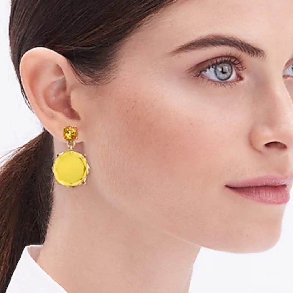 J.CREW Crystal Circle Drop Earrings NWT